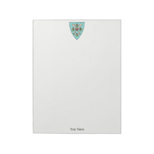 Heraldic Vintage 4 Bees Scrolls on Shield Crest TB Notepad