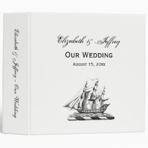 Heraldic Vintage Nautical Clipper Ship Crest Binder