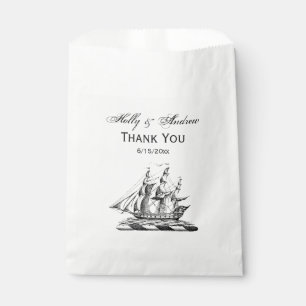 Heraldic Vintage Nautical Clipper Ship Crest Favour Bag