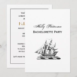 Heraldic Vintage Nautical Clipper Ship Crest Invitation