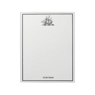 Heraldic Vintage Nautical Clipper Ship Crest Notepad