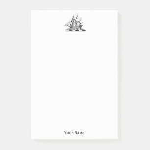 Heraldic Vintage Nautical Clipper Ship Crest Post-it Notes