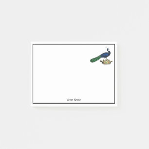 Heraldic Vintage Stylized Peacock on Crown C Post-it Notes