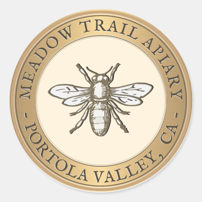 Héraldique Bee Metallic Or & Ivoire Sticker (Devant)