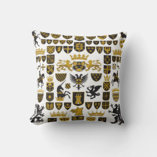 HERALDRY Crests and Symbols Throw Pillow