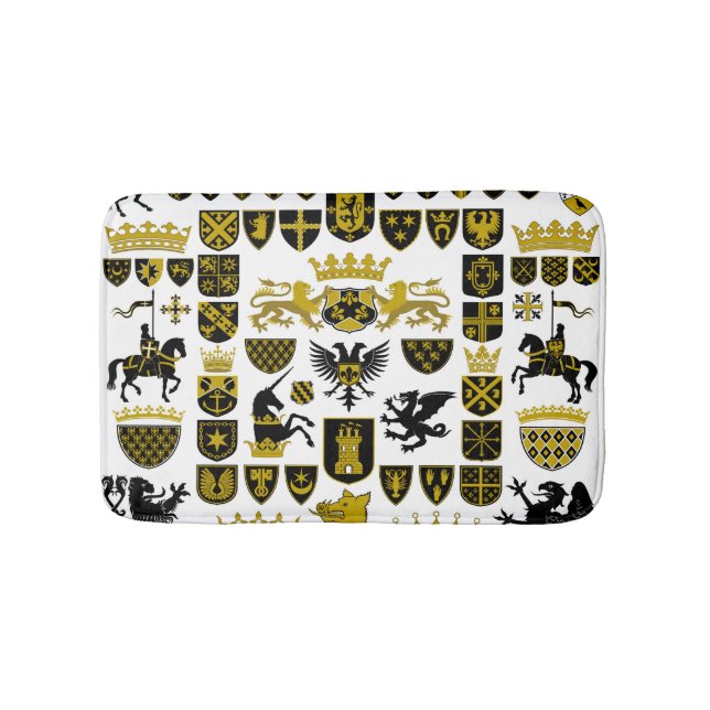 Heraldry crests, symbolic designs. bath mat (Front)