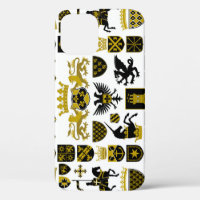 Heraldry crests, symbolic designs.