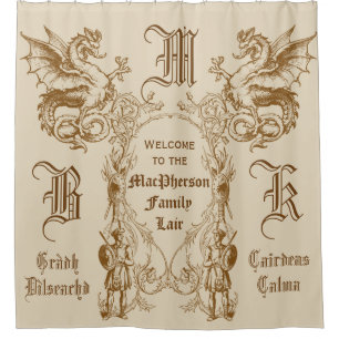 Heraldry Dragon Scottish Clansman Warrior Frame