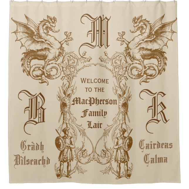 Heraldry Dragon Scottish Clansman Warrior Frame (Front)