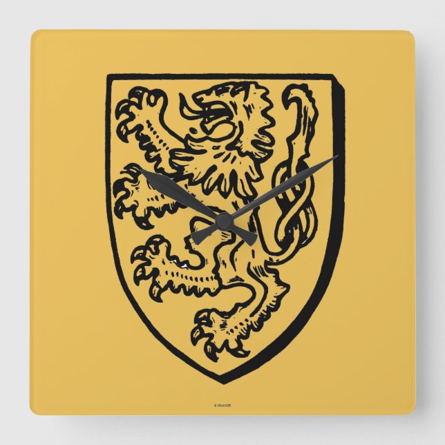 Heraldry: Lion Square Wall Clock (Front)