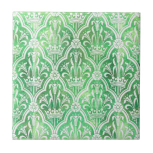 Heraldry With Crown And Flowers Tile