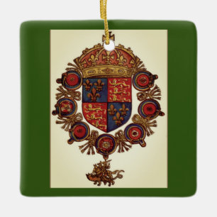 Heraldry With Crown Ceramic Ornament