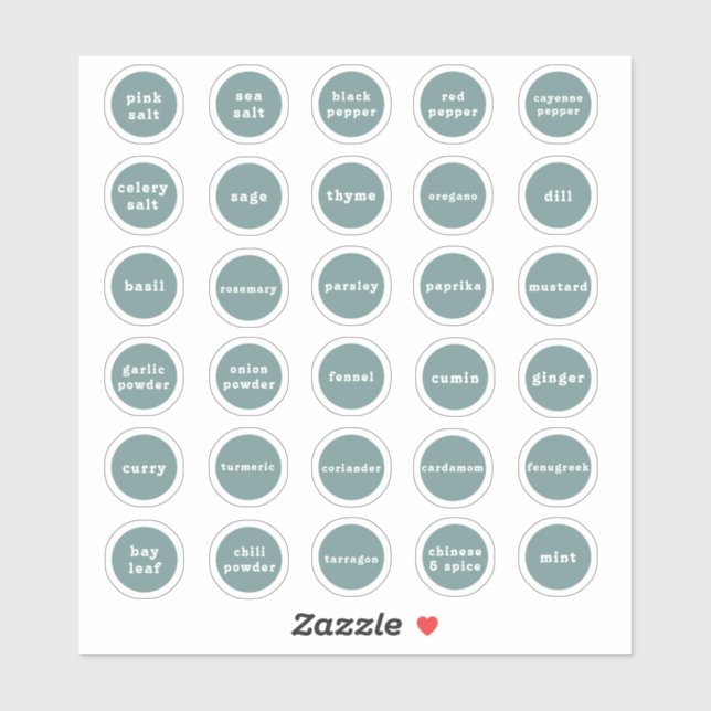 Herb and Spice Labels (Sheet)