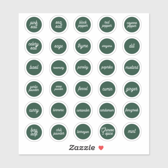 Herb and Spice Labels (Sheet)