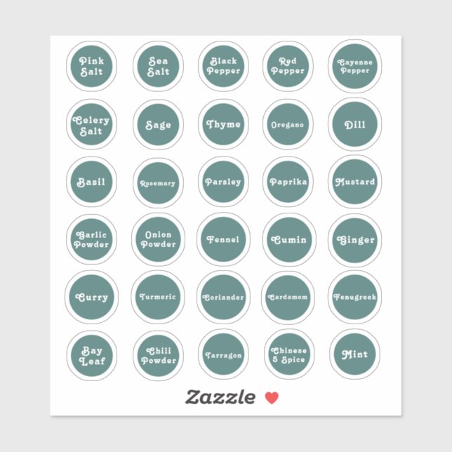 Herb and Spice Labels (Sheet)