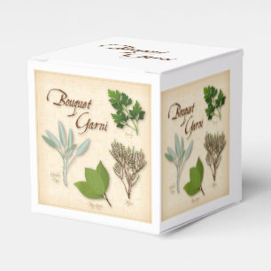 Herb Bouquet, Recipe, Bay, Thyme, Sage, Parsley Favor Box