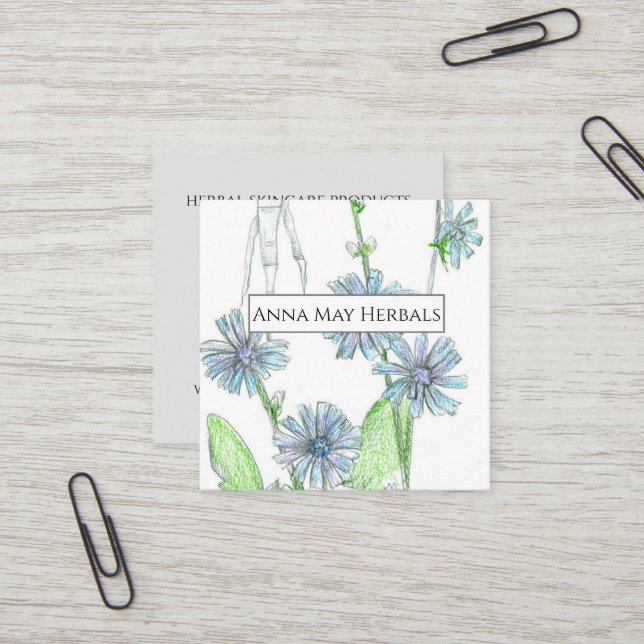 Herb Farm Chicory Medicinal Plants Business Card (Front/Back In Situ)
