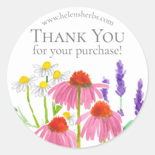 Herb Farm Garden Thank You For Your Purchase Classic Round Sticker