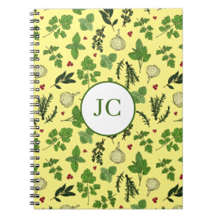 Herb Garden Kitchen Culinary Herb Pattern Notebook