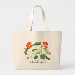 Herb Garden Series - Nasturtium Large Tote Bag