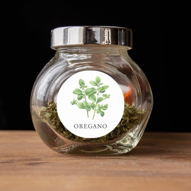 Herb Oregano Watercolor  Classic Round Sticker (Herb Oregano Watercolor Classic Round Sticker)