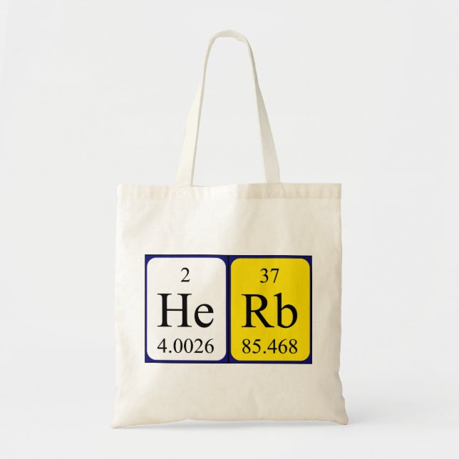 Herb periodic table name tote bag (Front)