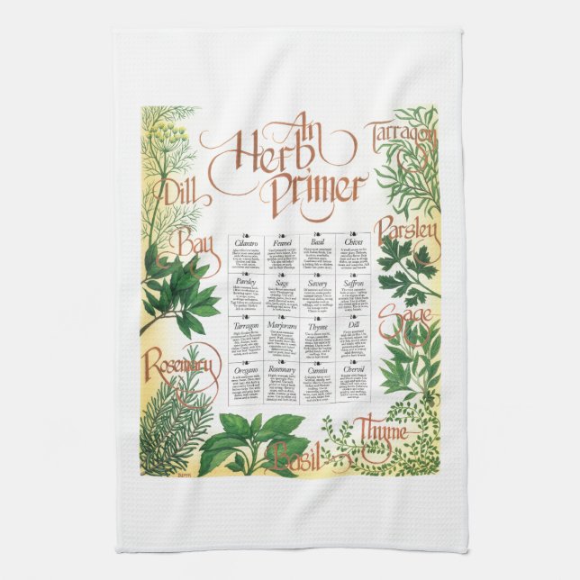 Herb Primer Kitchen Towel (Vertical)