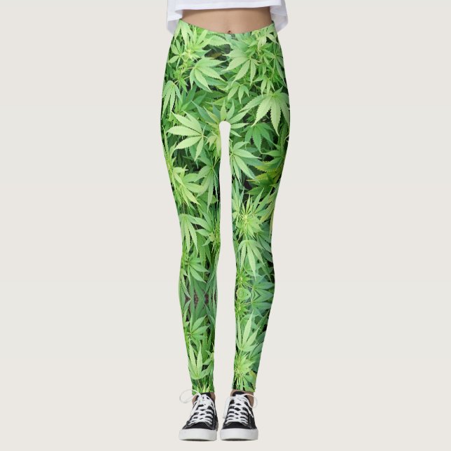 Herb - Reggae Rasta - Power Yoga Leggings (Front)