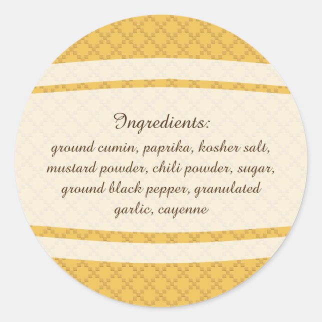 Herb & Spice U Pick Colour Ingredients for Date Classic Round Sticker (Front)