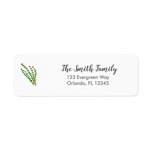 Herb Thyme Painting Art Address Label (Front)
