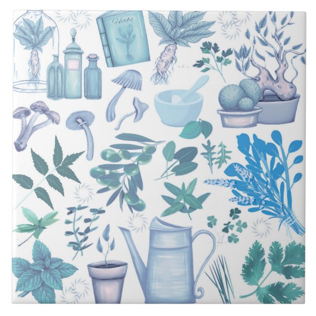 Herb Toile Tile (Front)