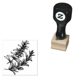 herb white backgroud rubber stamp