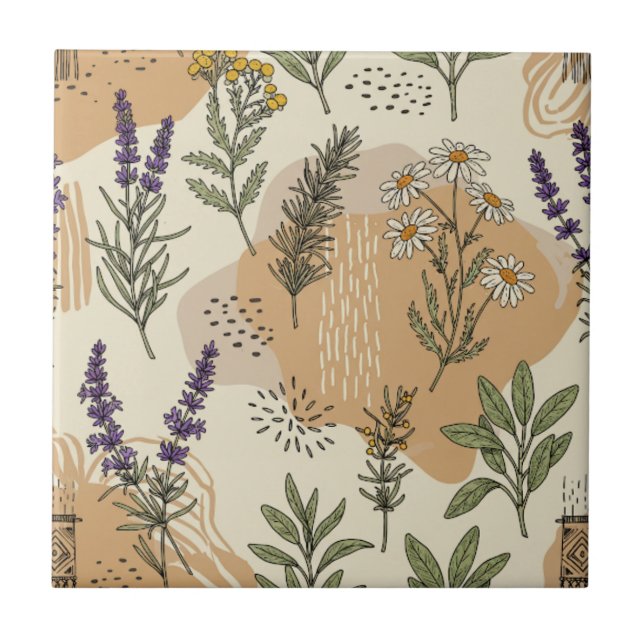 Herbal Blossoms Tile (Front)