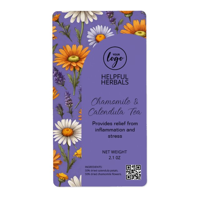 Herbal Calendula And Chamomile Tea Product Labels (Front)