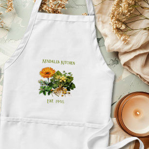 Herbal Goodness Year Established Kitchen Apron