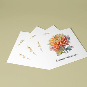 Herbal Life: Chrysanthemum customizable Square Business Card