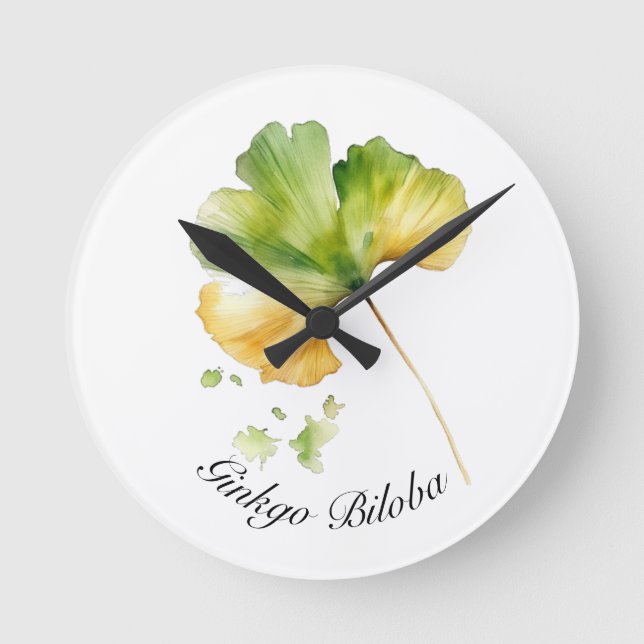 Herbal Life: Ginkgo Biloba customizable Round Clock (Front)