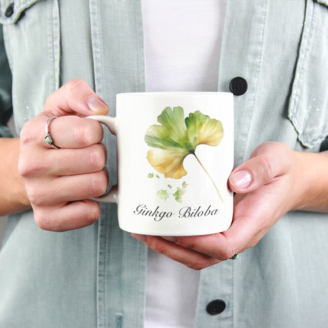 Herbal Life: Ginkgo Biloba leaf customizable Coffee Mug (Creator Uploaded)