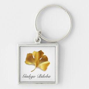 Herbal Life, Golden Ginkgo Biloba customizable Keychain