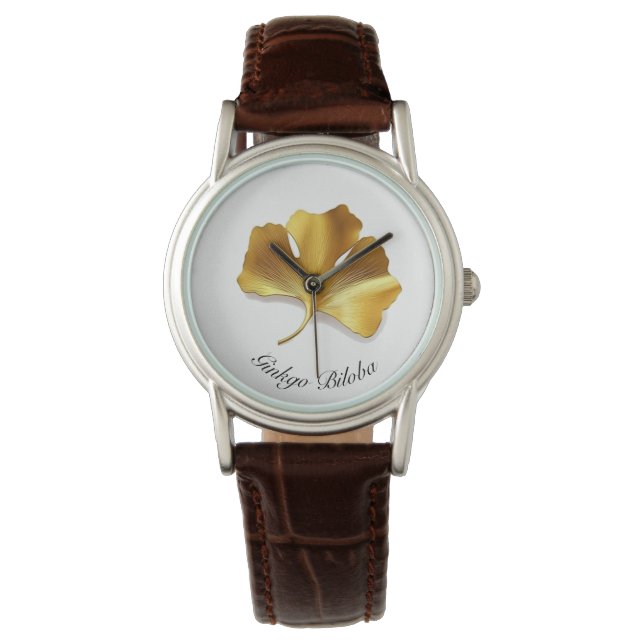 Herbal Life: Golden Ginkgo Biloba customizable Watch (Front)