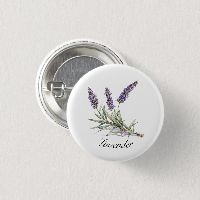 Herbal Life: Lavender, customizable  1 Inch Round Button (Front & Back)