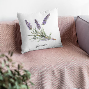Herbal Life: Lavender, customizable  Throw Pillow
