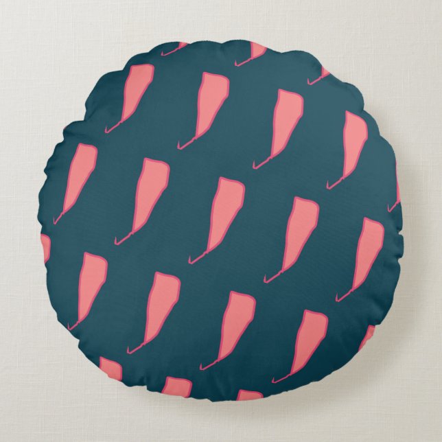 Herbal-style design Round Pillow (Front)