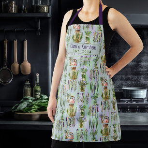 Herbal Tea Pattern Personalized Bib Apron