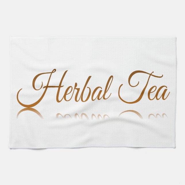 Herbal Tea Reflection Kitchen Towel (Horizontal)