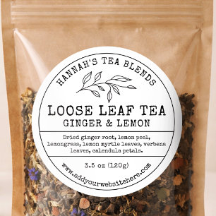 Herbal Tea Rustic Vintage Simple Ingredients Label