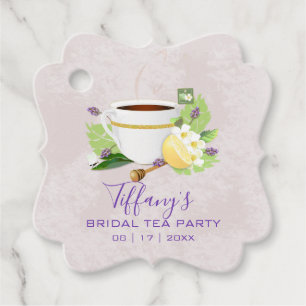 Herbal Tea with Lemon   Bridal Shower Favour Tags
