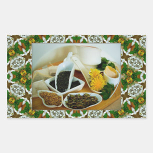 HERBAL TEATIME # 2 ~ Rectangle  Envelope Sealer Sticker