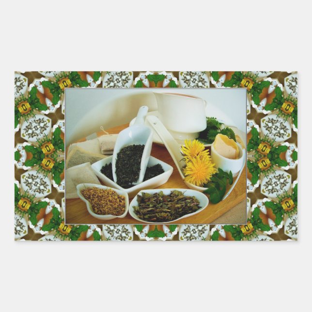 HERBAL TEATIME # 2 ~ Rectangle  Envelope Sealer Sticker (Front)