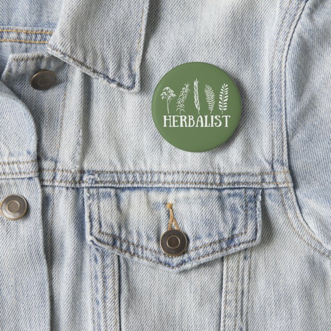 herbalist 2 inch round button (In Situ)